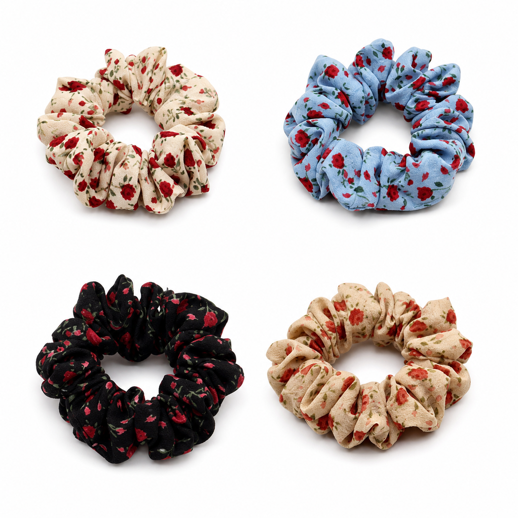 Gifty - Gathered Floral Scrunchie