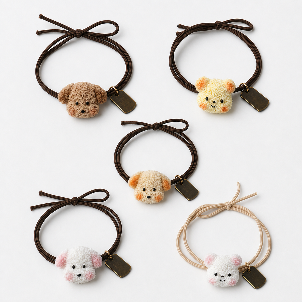 Gifty - Dog Bear Charm Hair Tie