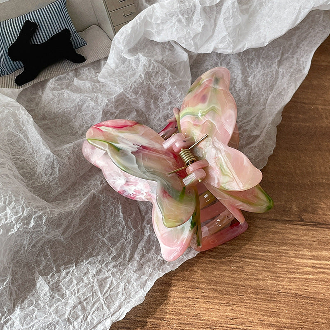 Beau - Compact Butterfly Marbled Hair Claw