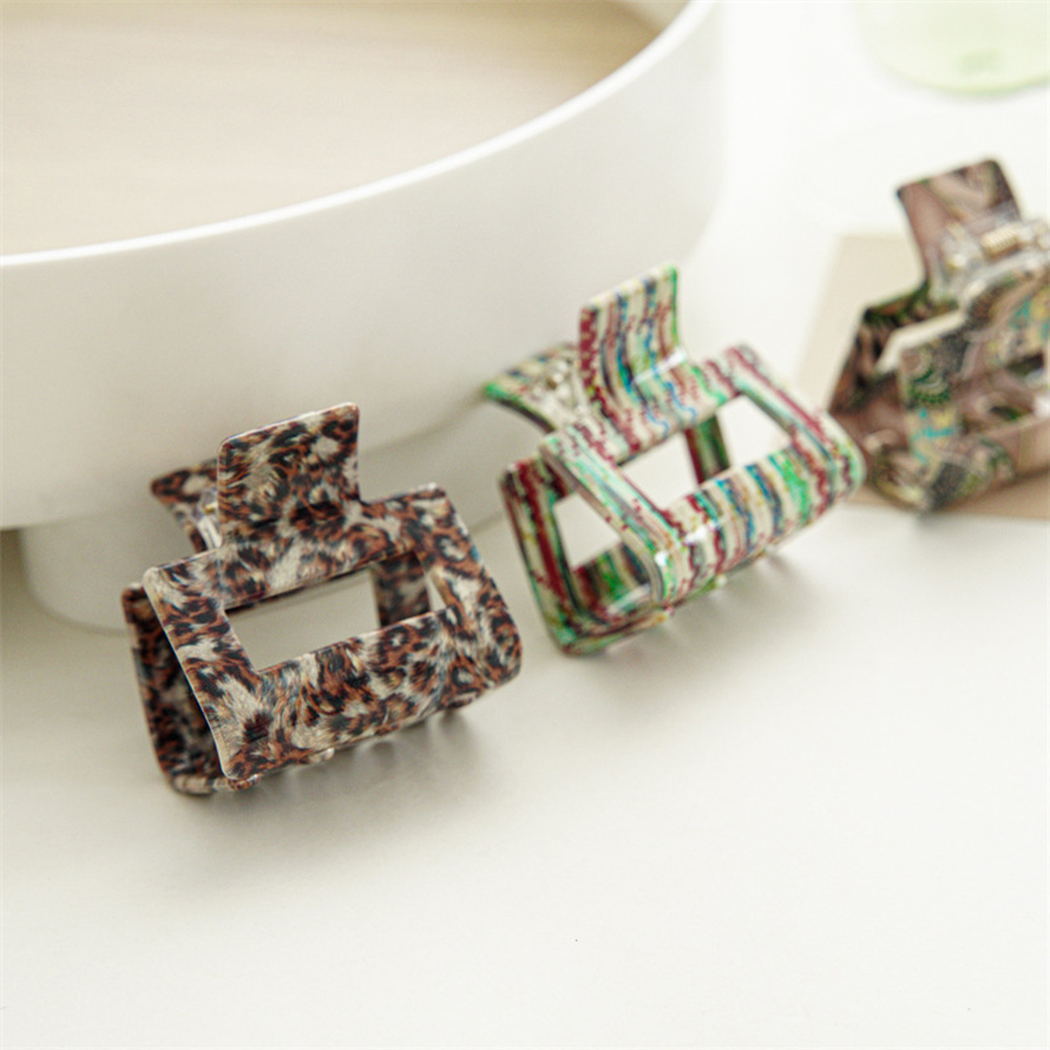 Beau - Compact Patterned Square Hair Claw