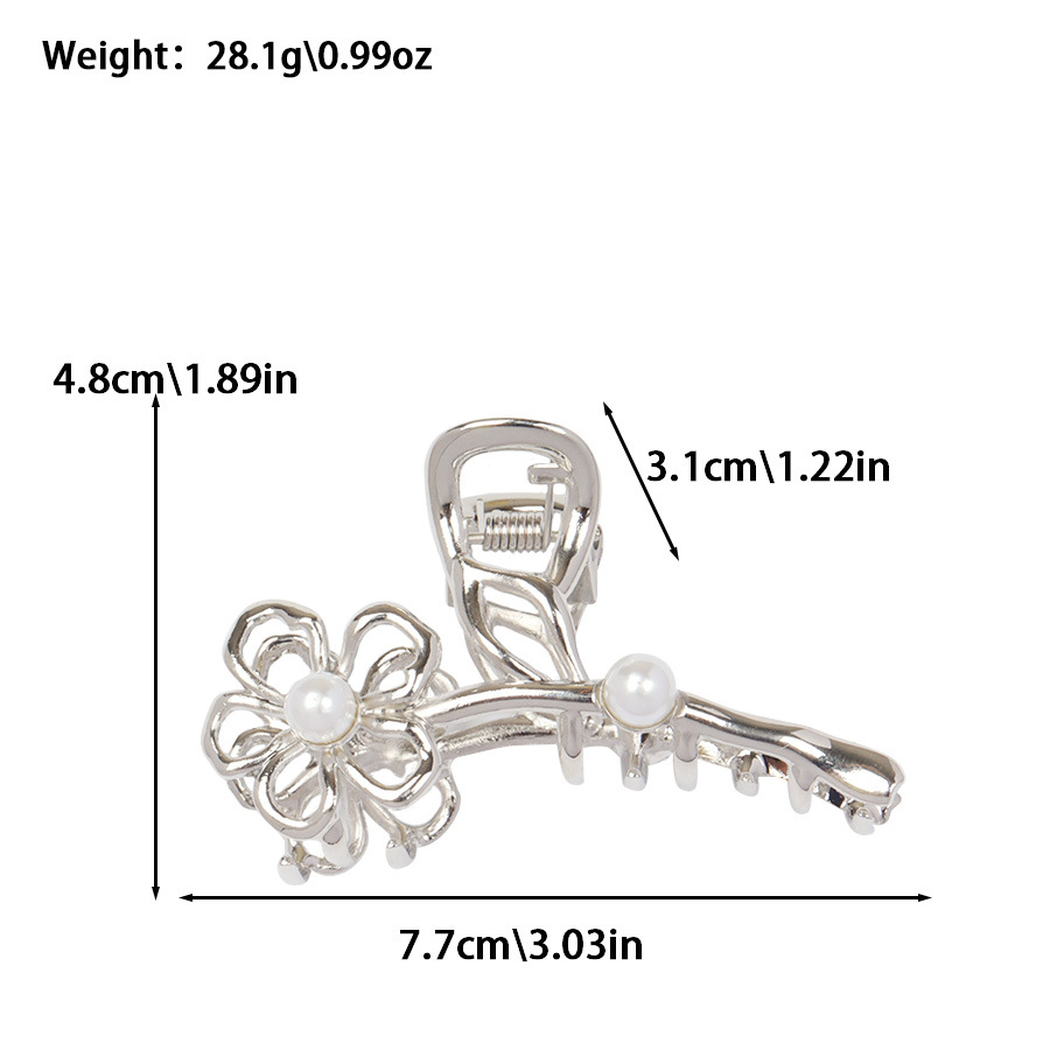 Beau - Floral-Motif Round-Accent Hair Claw