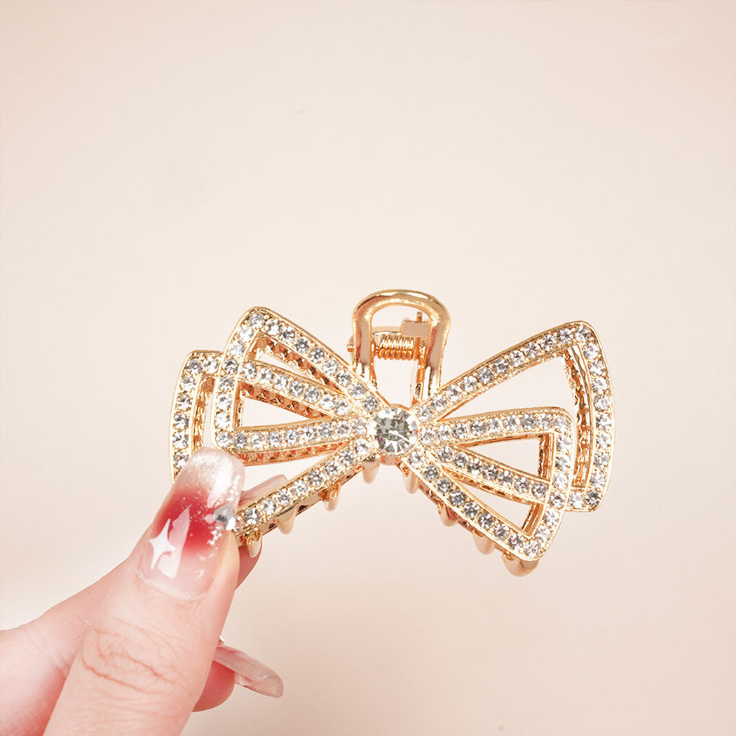 Beau - Double-Bow Openwork Hair Claw