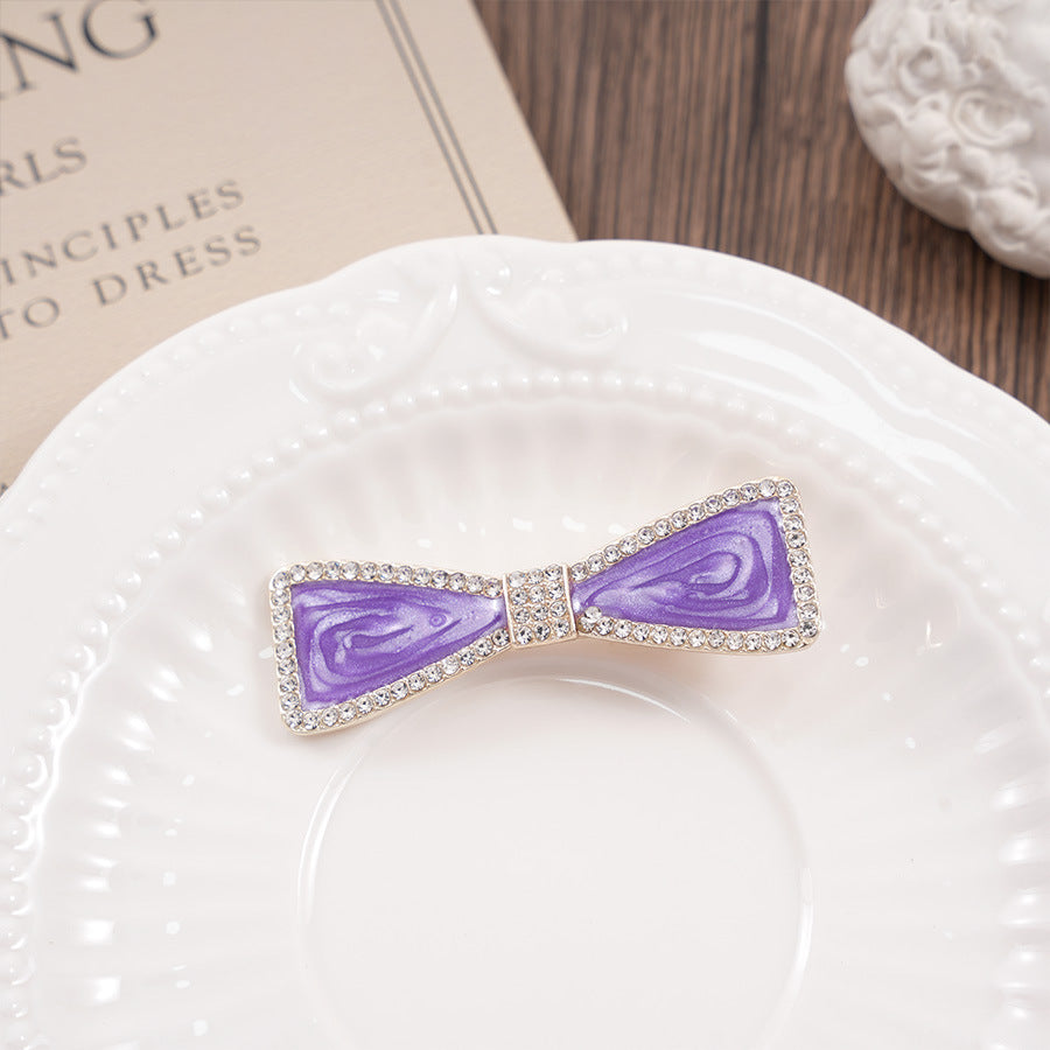 Beau - Bow-Shaped Sparkle-Detail Duckbill Hair Clip