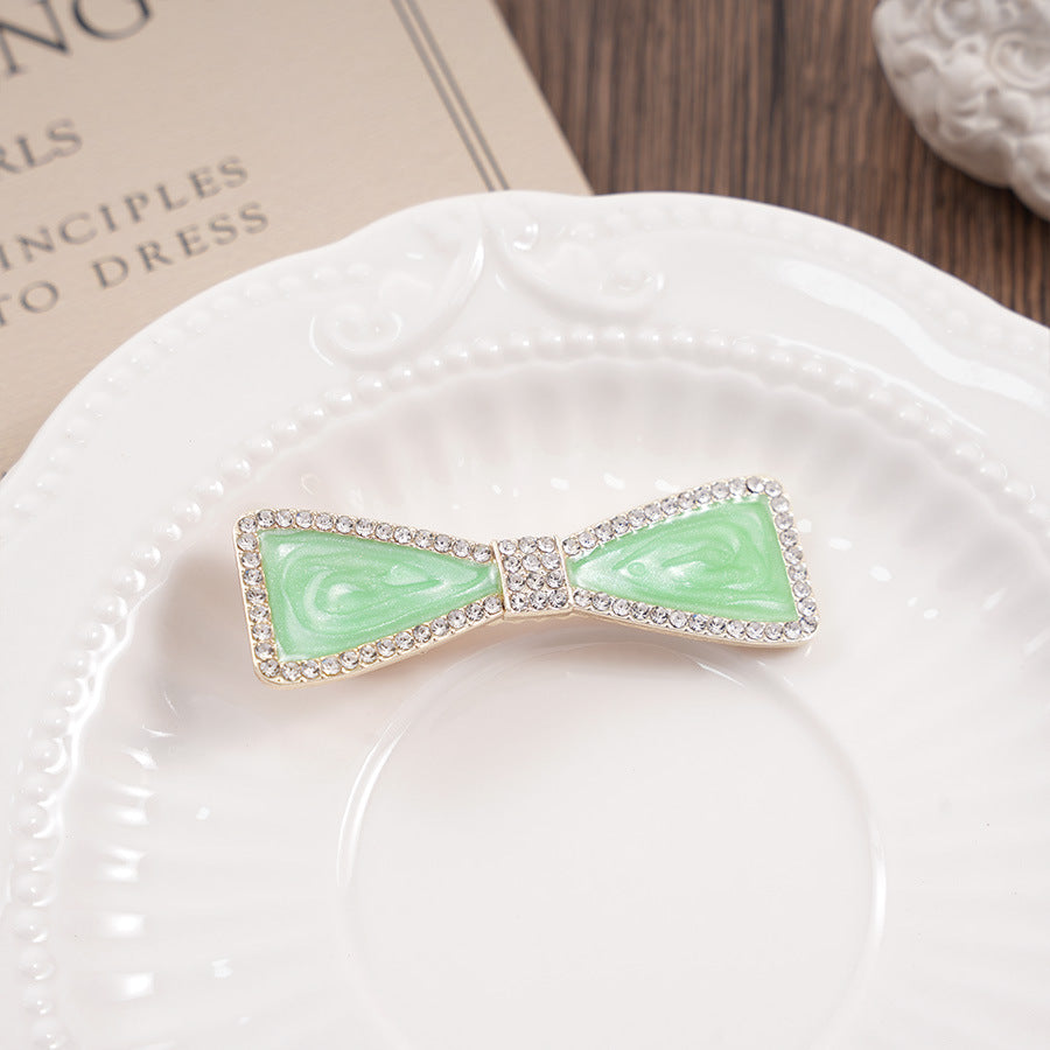 Beau - Bow-Shaped Sparkle-Detail Duckbill Hair Clip