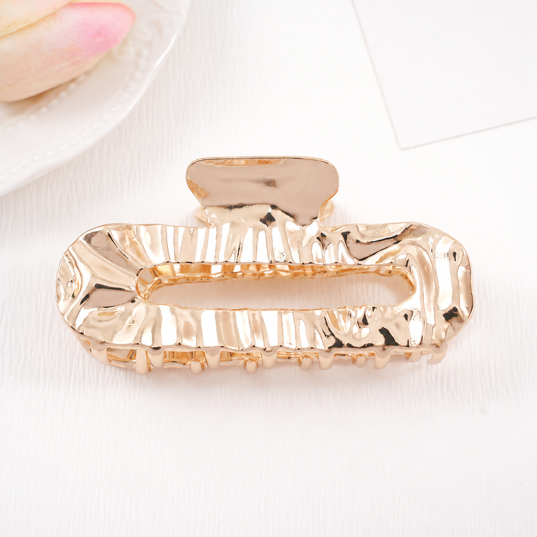 Beau - Rectangular Crinkled-Frame Hair Claw