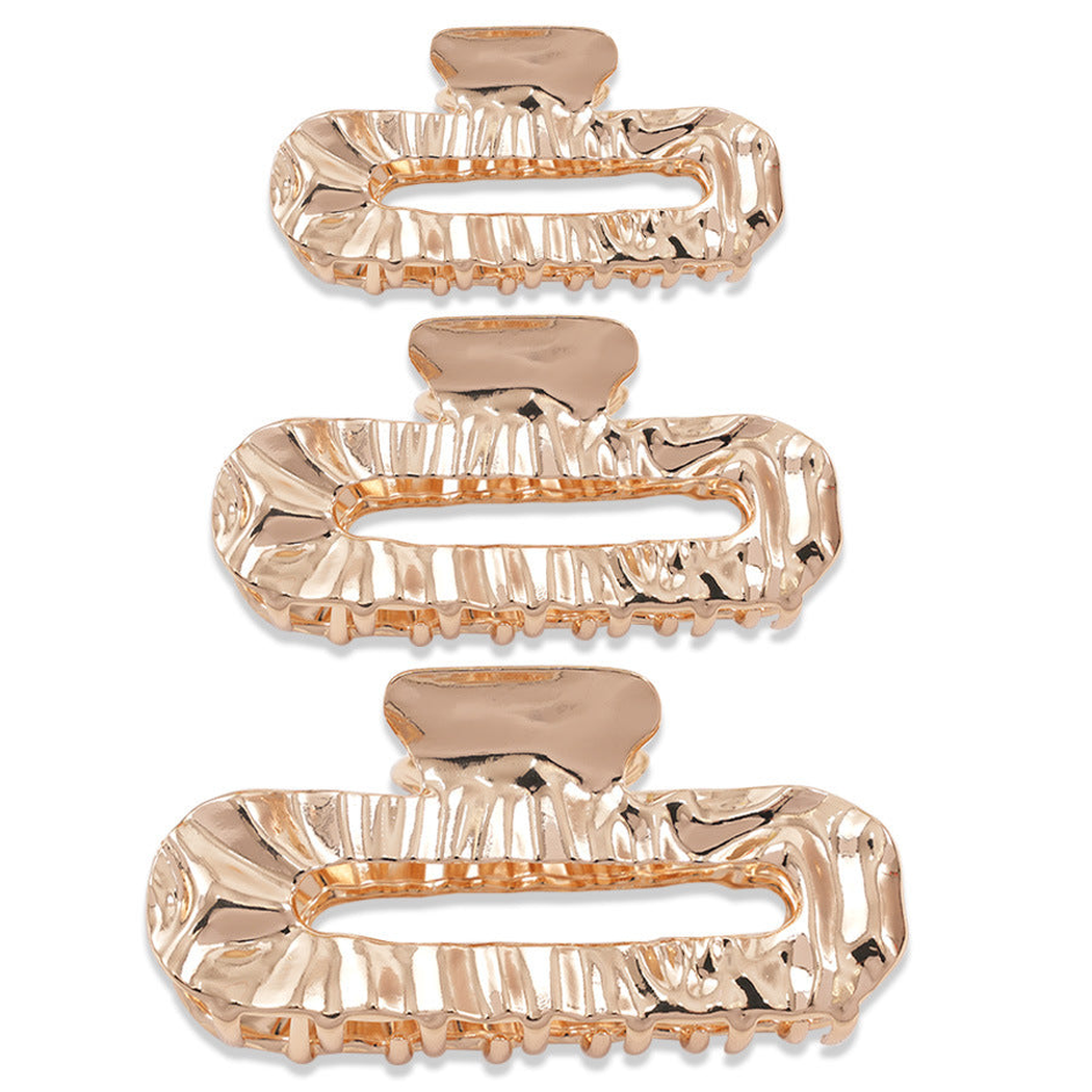 Beau - Rectangular Crinkled-Frame Hair Claw