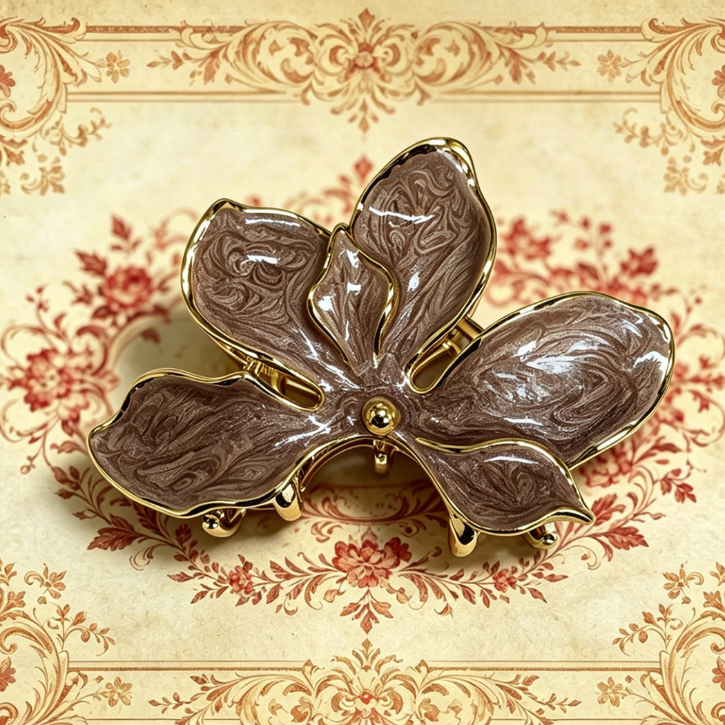 Beau - Open-Petal Floral-Motif Hair Claw