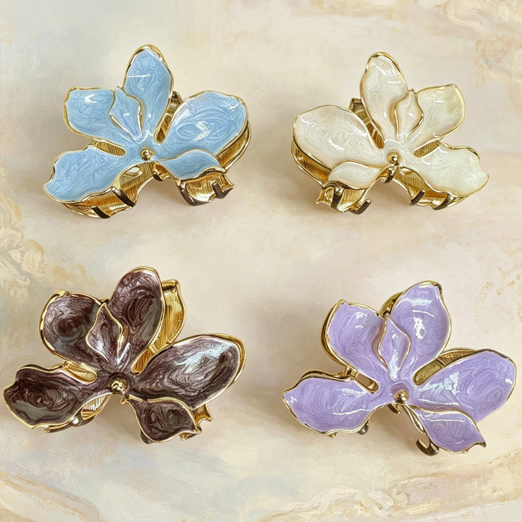 Beau - Open-Petal Floral-Motif Hair Claw