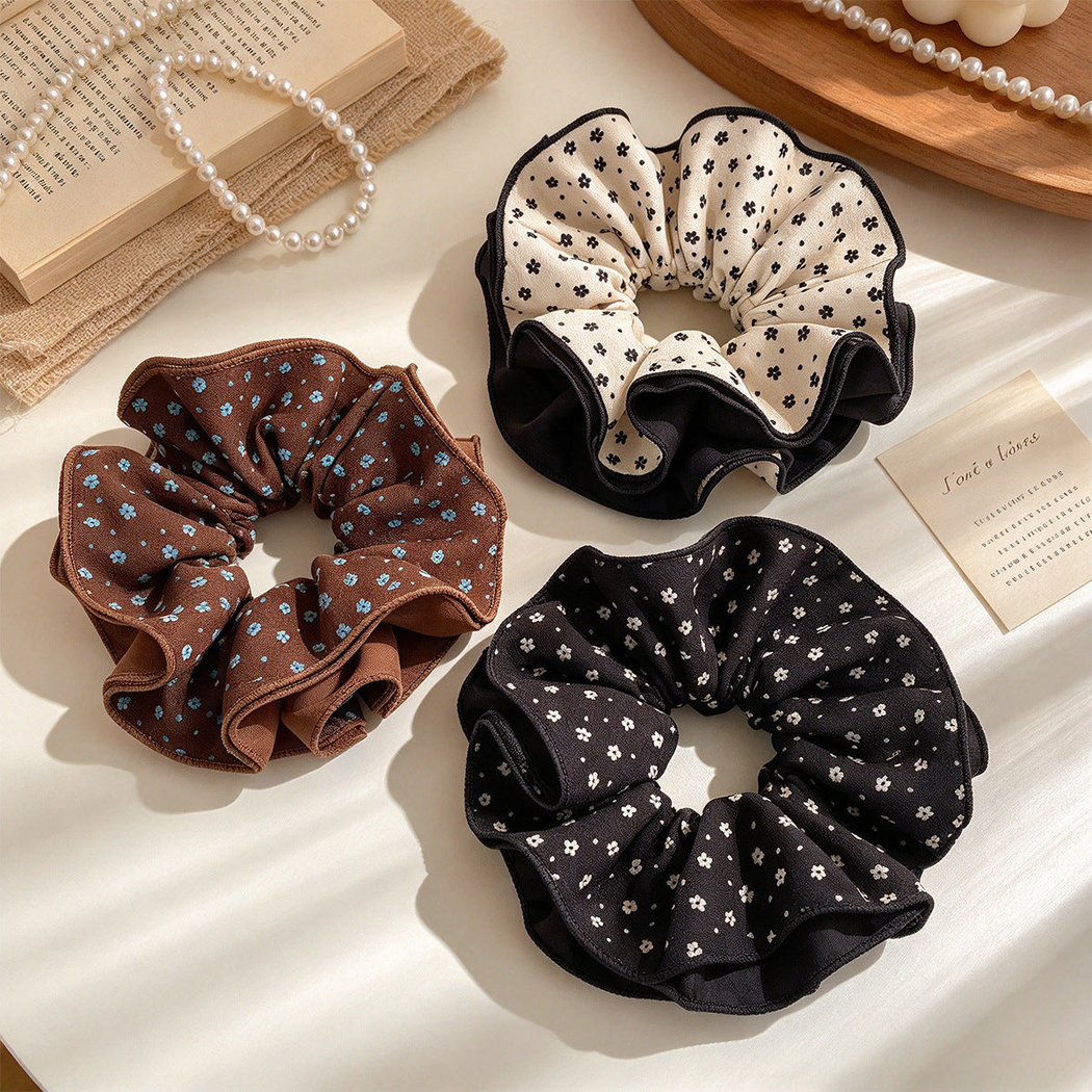 Gifty - Floral Print Layered Ruffle Scrunchie