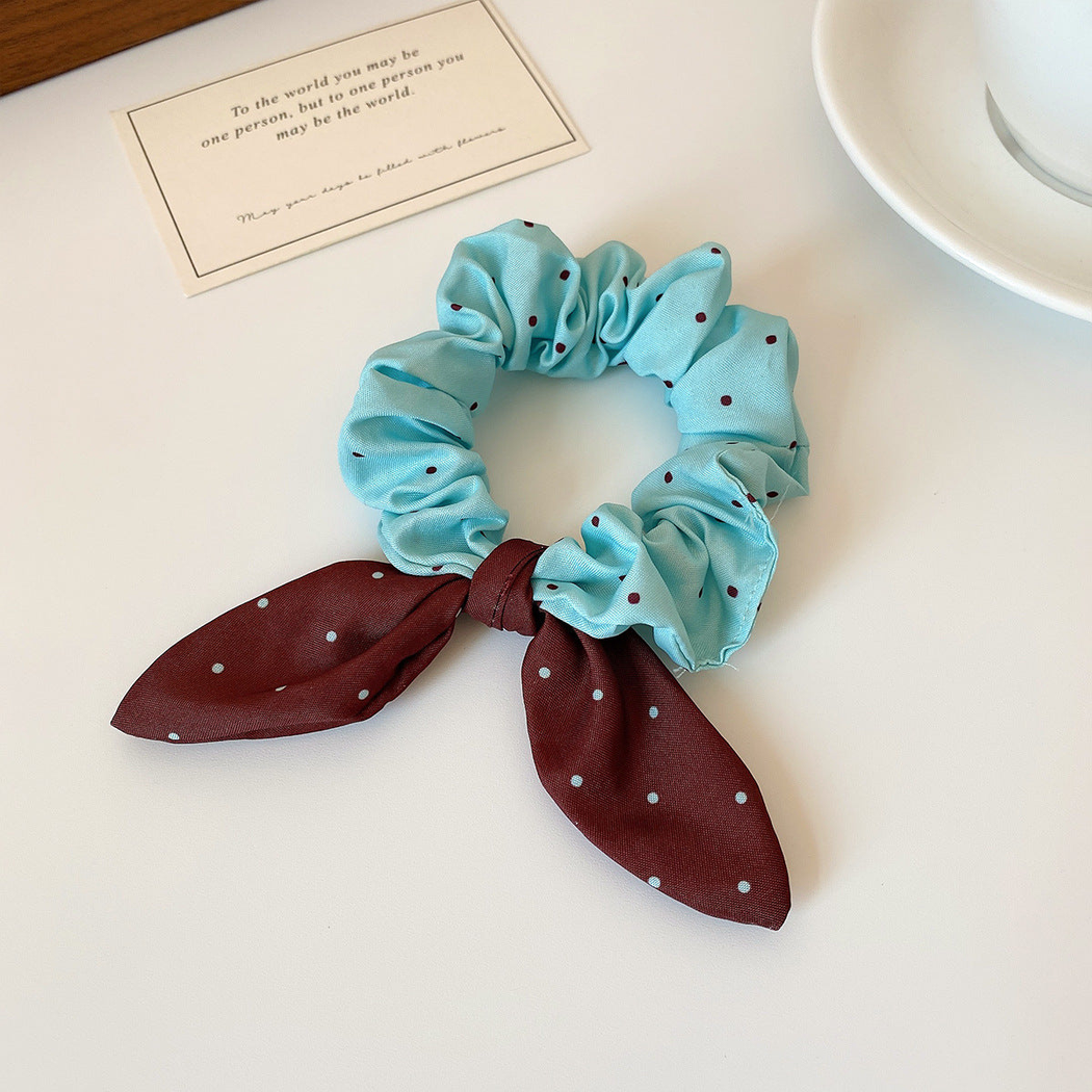 Gifty - Polka Dot Rabbit Ear and Plain Scrunchie