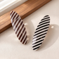 Beau - Striped Oval Spring Barrette