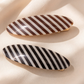 Beau - Striped Oval Spring Barrette