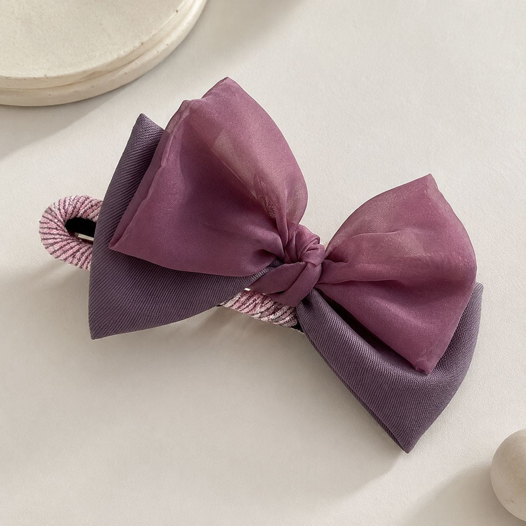 Beau - Sheer Layered Bow Hair Clip