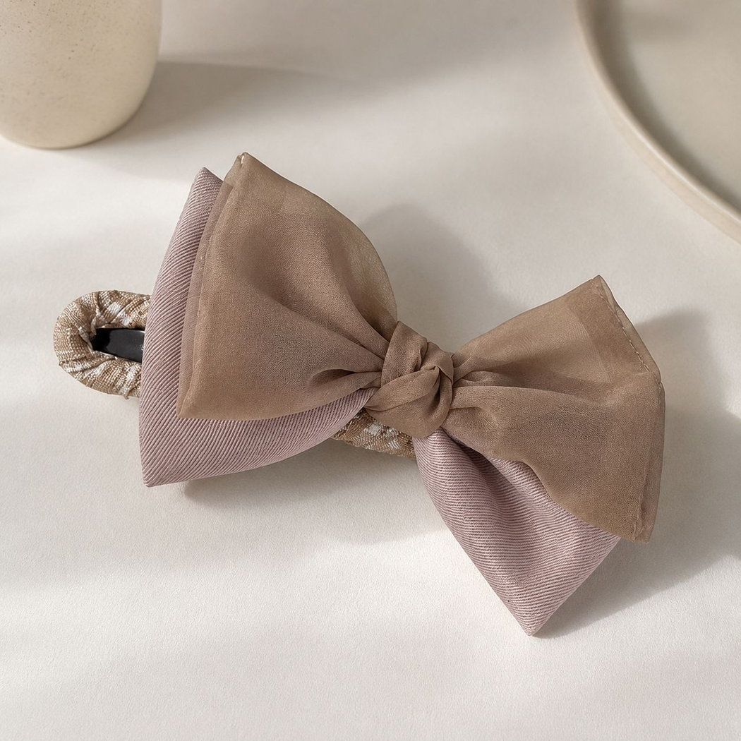Beau - Sheer Layered Bow Hair Clip