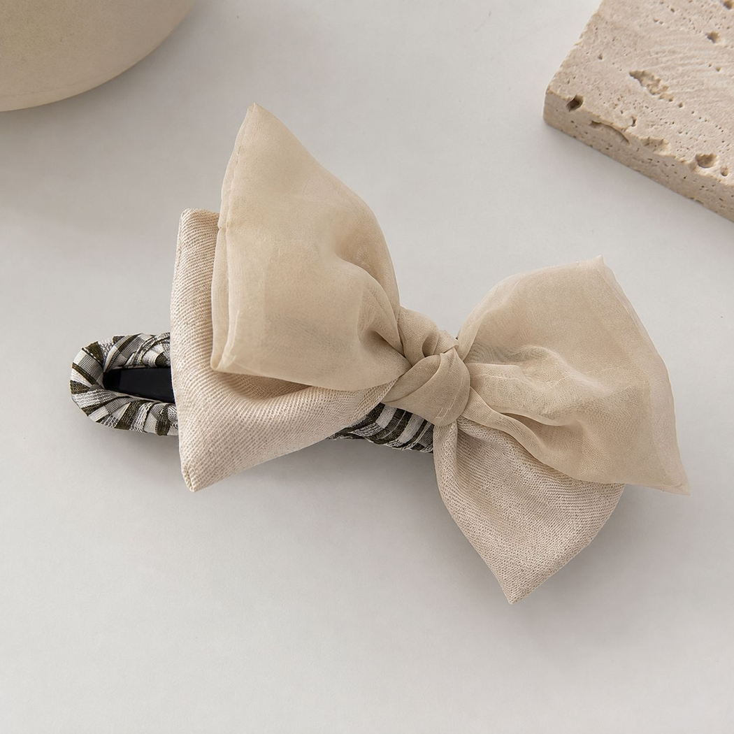 Beau - Sheer Layered Bow Hair Clip
