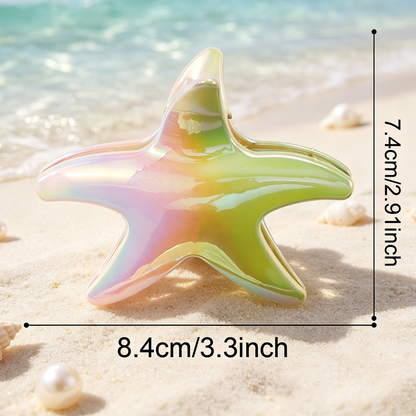 梦幻极光海星抓夹女镭射渐变珠光发夹鲨鱼夹个性海洋百搭少女发饰