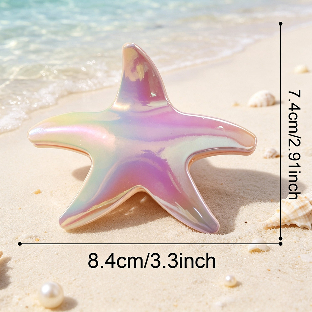 梦幻极光海星抓夹女镭射渐变珠光发夹鲨鱼夹个性海洋百搭少女发饰