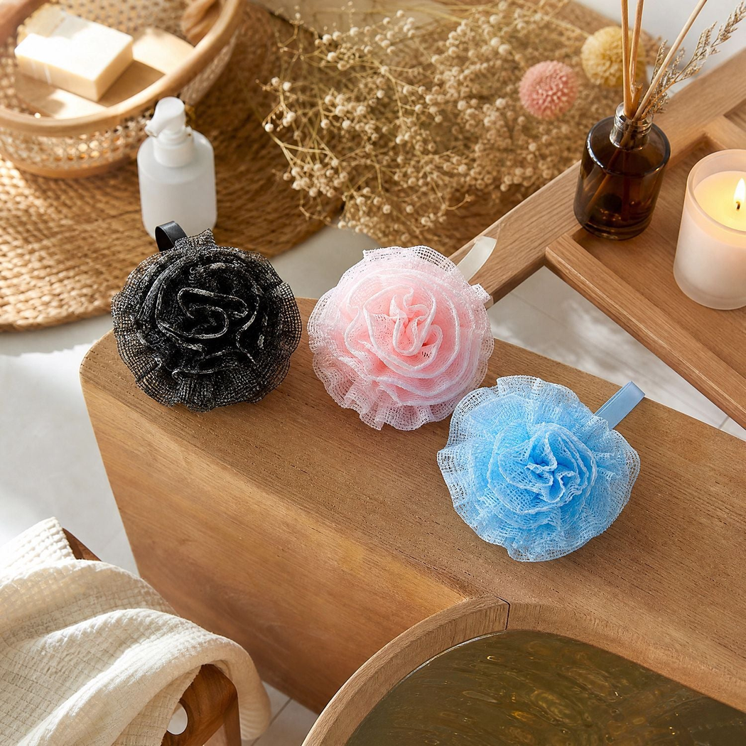 Papo - Rose-Shaped Gingham Bath Pouf