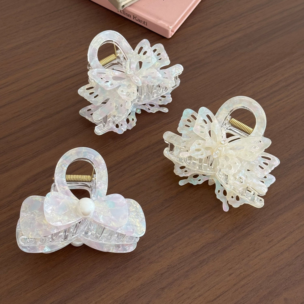 Beau - Butterfly-Motif Bow-Accent Hair Claw