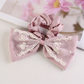 Gifty - Embroidered Bow-Tail Scrunchie
