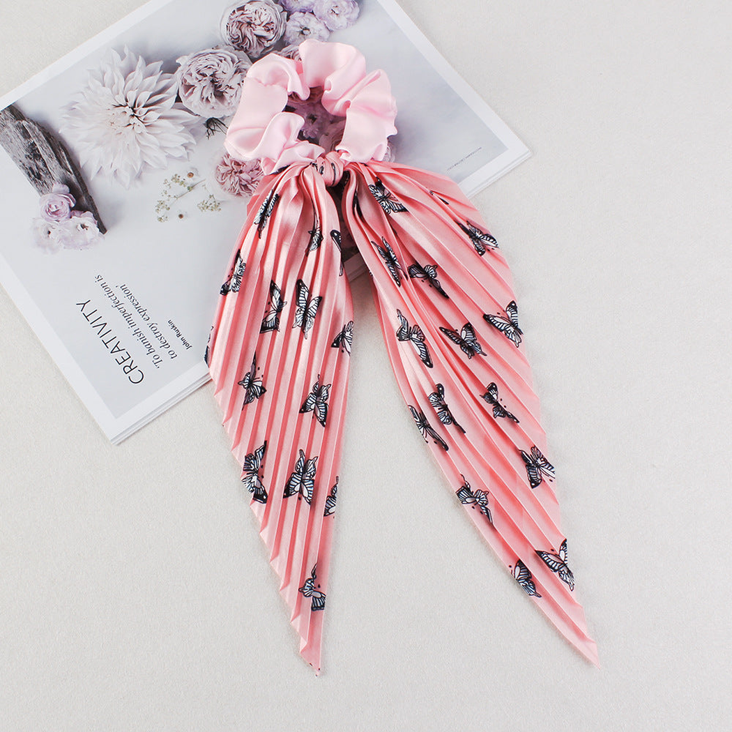 Gifty - Ditsy-Floral Ribbon-Tail Scrunchie