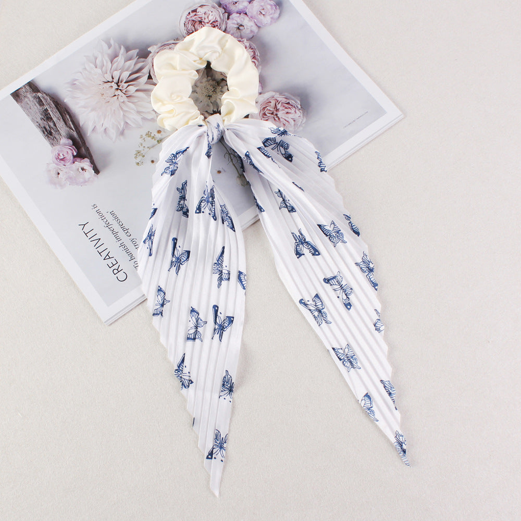Gifty - Ditsy-Floral Ribbon-Tail Scrunchie