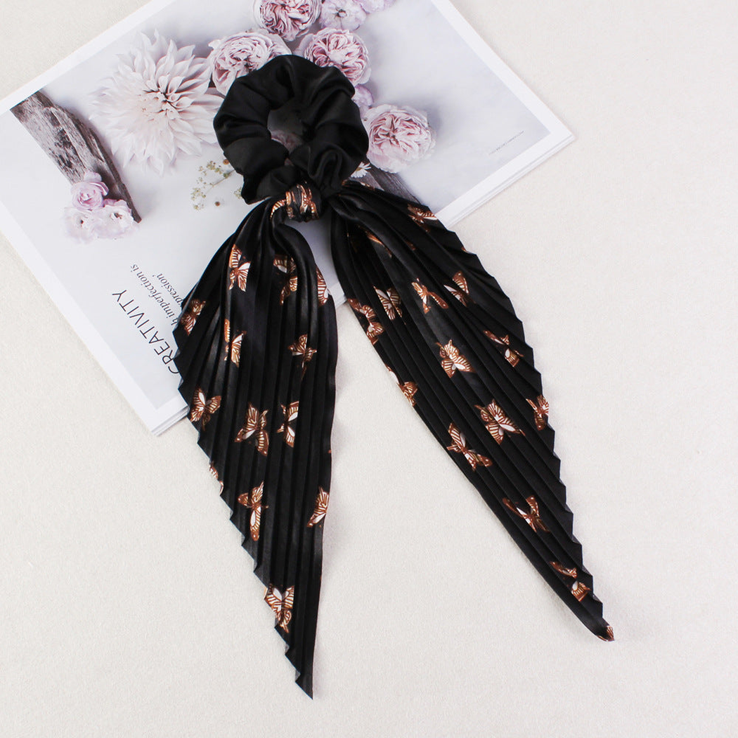Gifty - Ditsy-Floral Ribbon-Tail Scrunchie