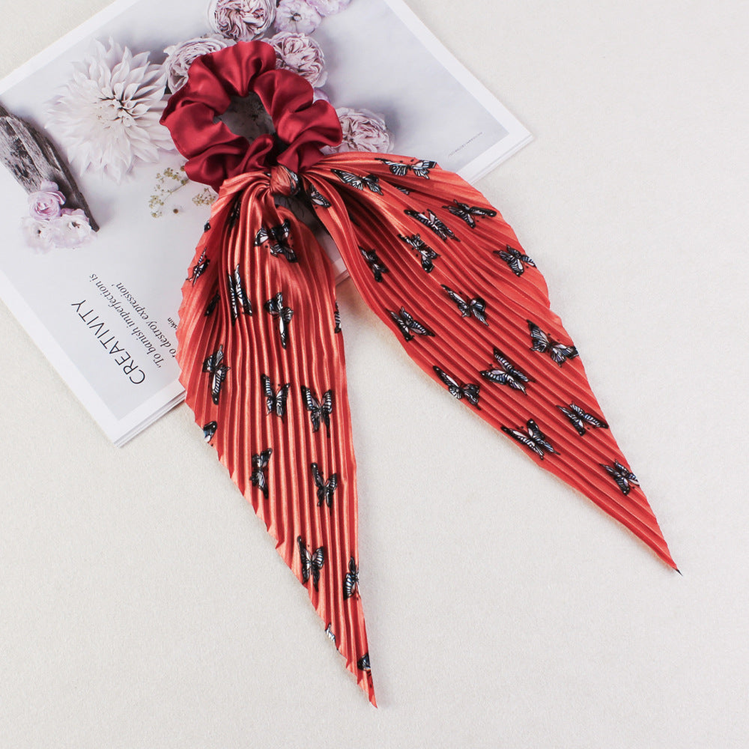 Gifty - Ditsy-Floral Ribbon-Tail Scrunchie
