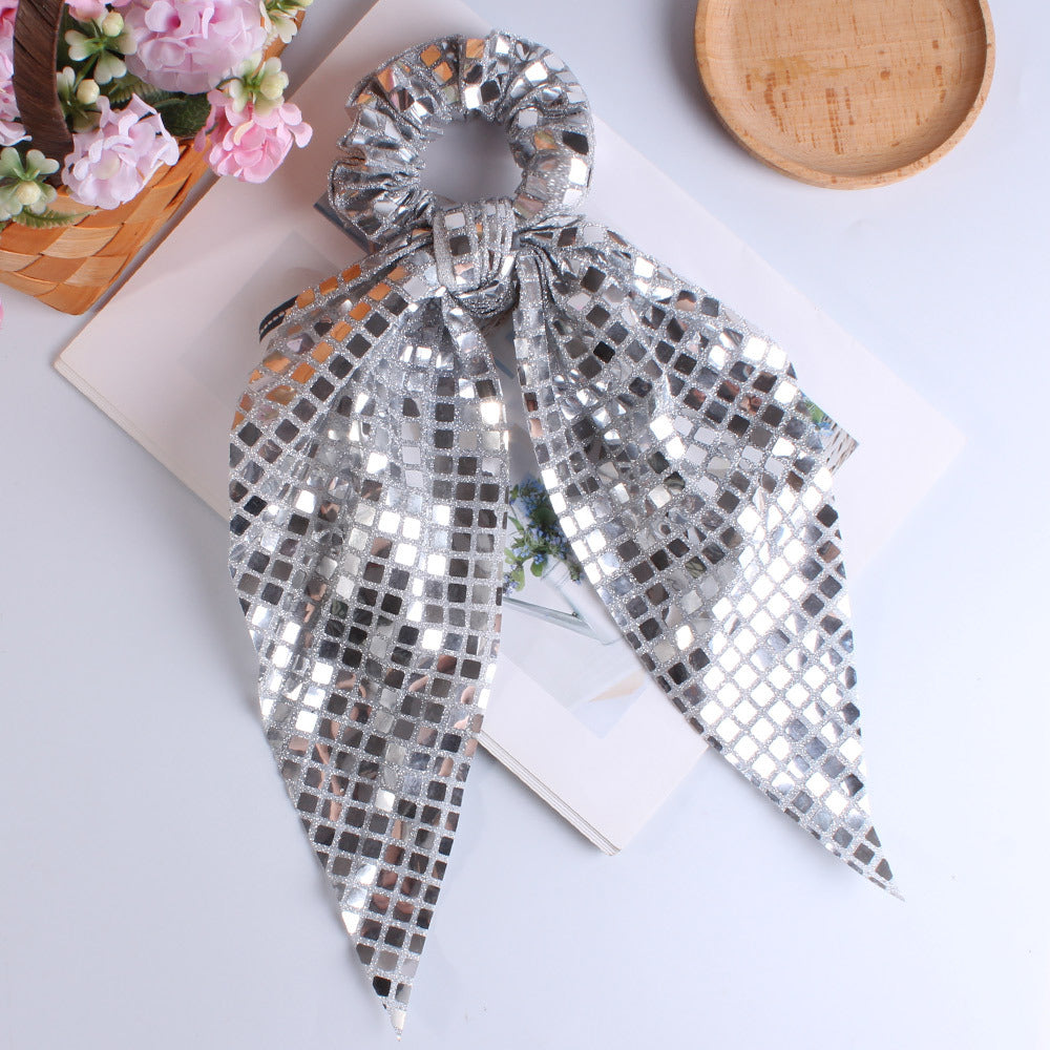 Gifty - Bow-Tail Shimmer Scrunchie