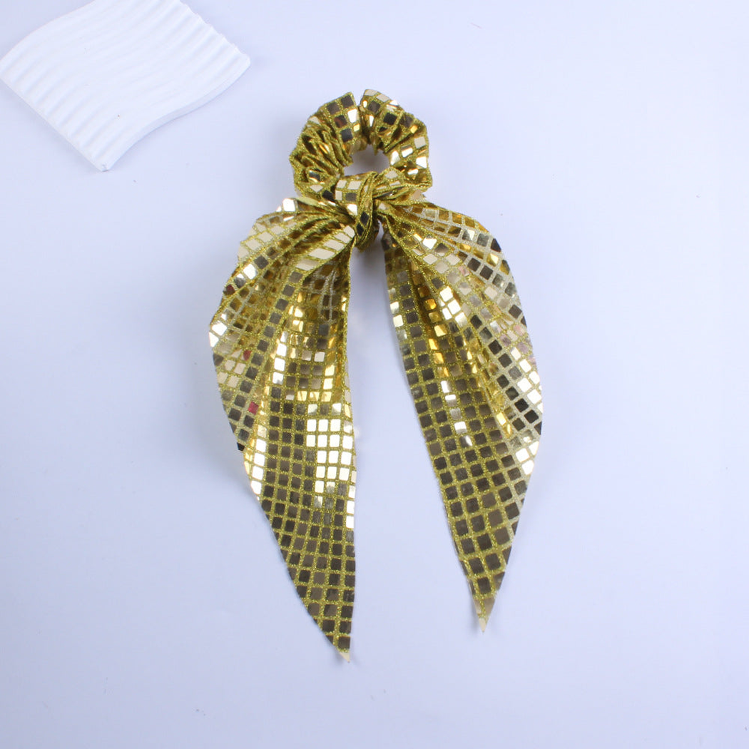 Gifty - Bow-Tail Shimmer Scrunchie