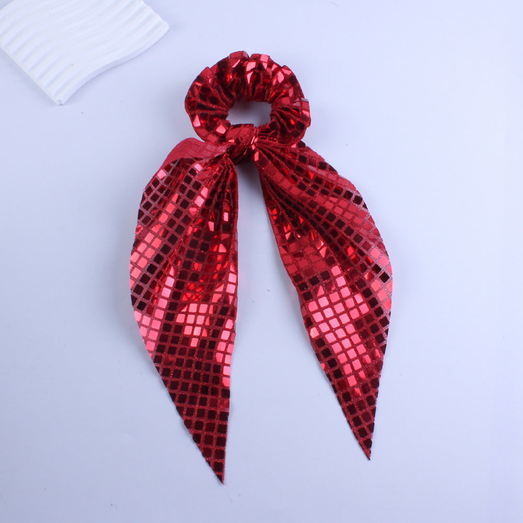 Gifty - Bow-Tail Shimmer Scrunchie