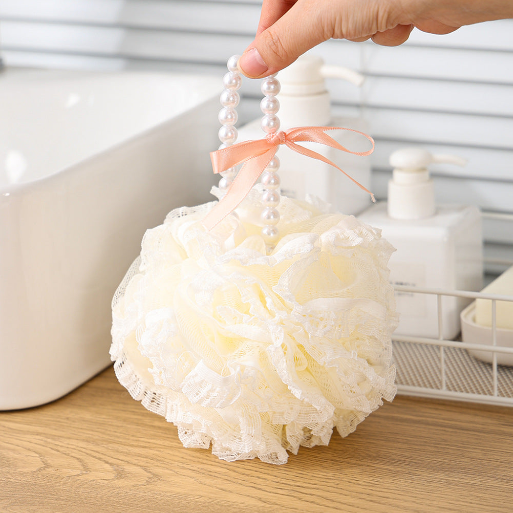 Papo - Scalloped Decorative-Trim Bath Pouf