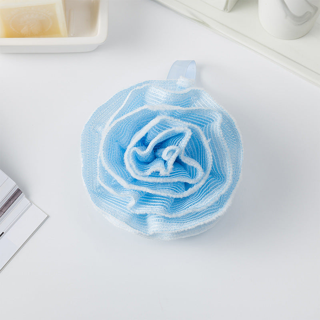 Papo - Rose-Shaped Plaid Bath Pouf