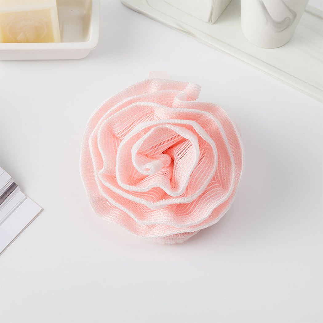 Papo - Rose-Shaped Plaid Bath Pouf