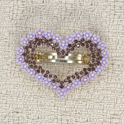 Beau - Heart-Shaped Floral Barrette