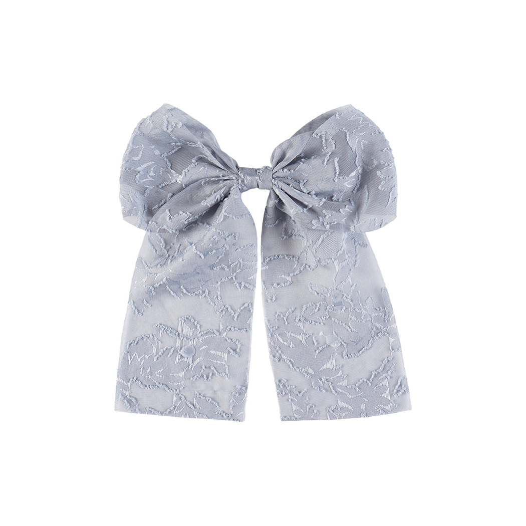 Beau - Floral Long-Tail Bow Barrette
