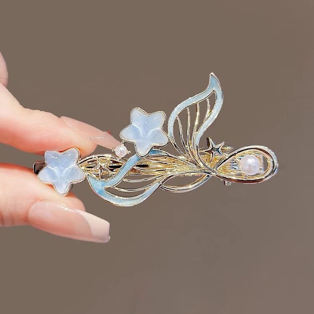 Beau - Blue Marine-Motif Barrette