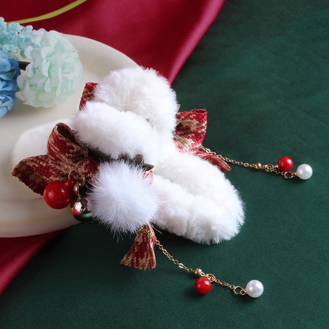 Beau - Christmas Plaid Antler Hair Claw