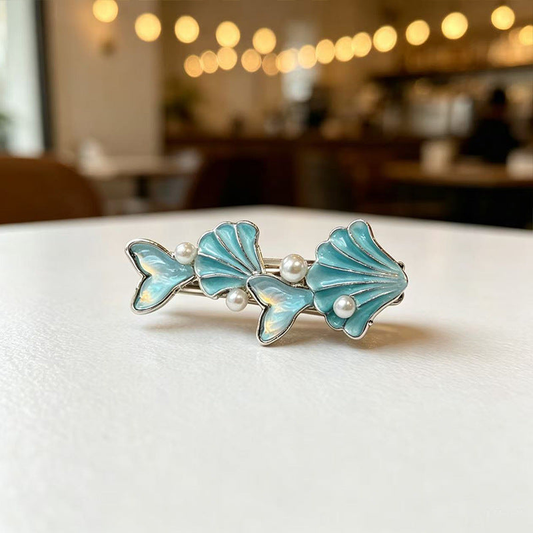 Beau - Blue Fishtail Barrette