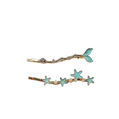 Beau - Blue Fishtail Star Hair Clip Accessory