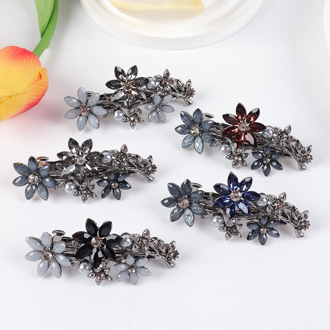Beau - Sunflower Bead-Detail Barrette Accessory