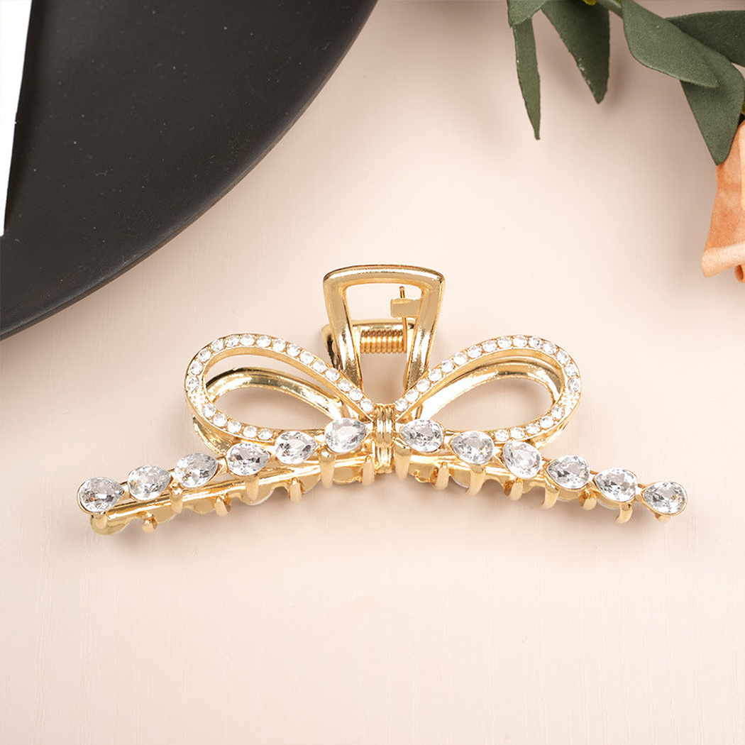 Beau - Bow-Motif Teardrop-Accent Hair Claw