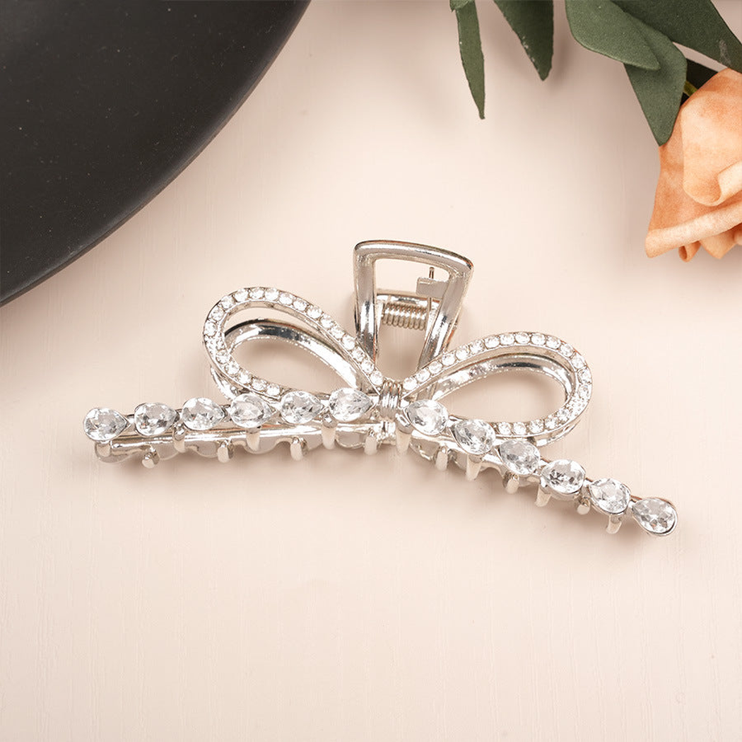 Beau - Bow-Motif Teardrop-Accent Hair Claw