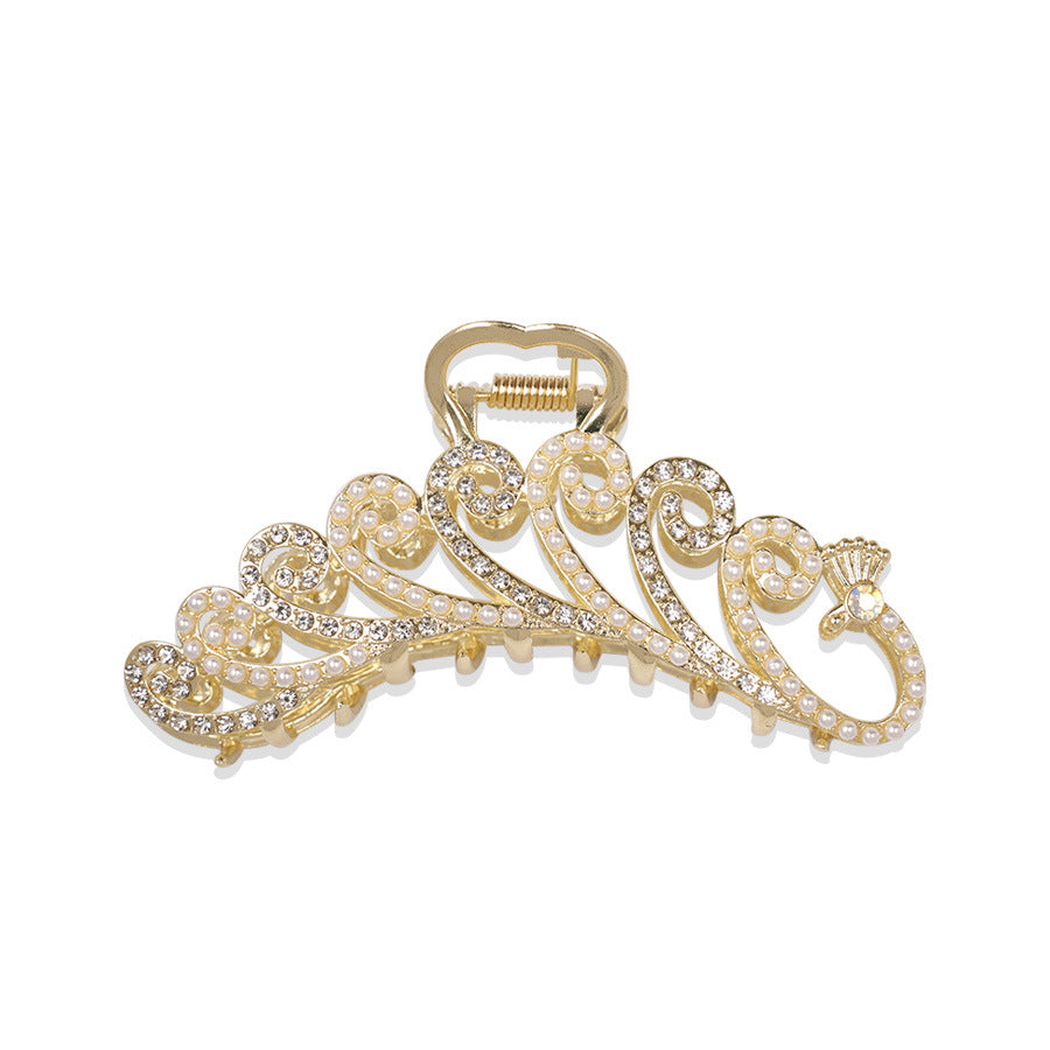 Beau - Peacock Scrollwork Hair Claw