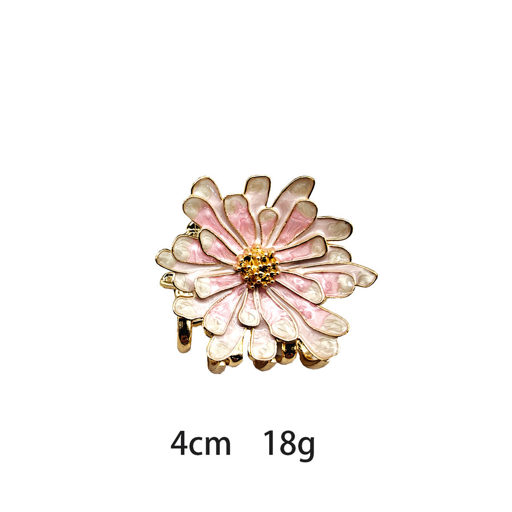 Beau - Layered-Flower Marbled Mini Hair Claw