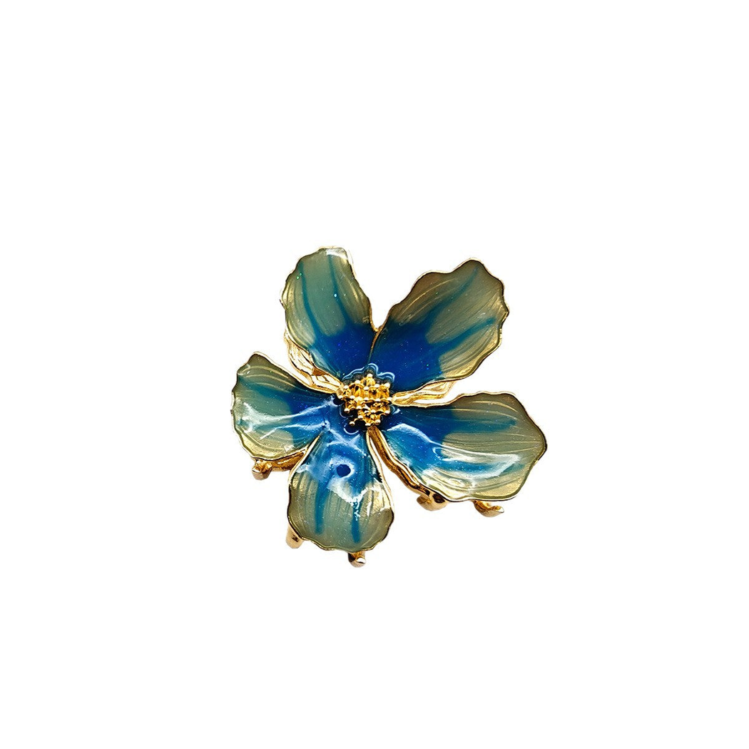 Beau - Layered-Flower Marbled Mini Hair Claw