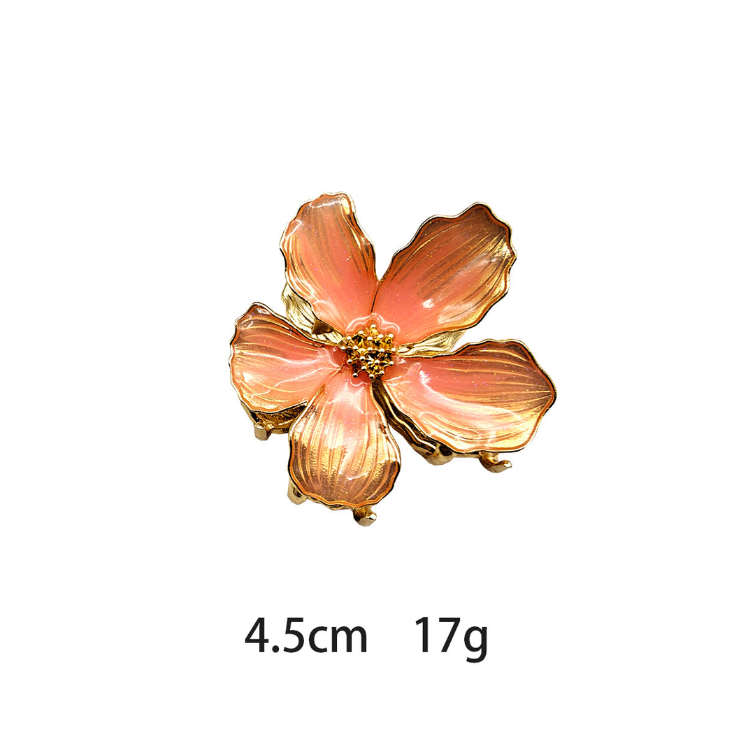 Beau - Layered-Flower Marbled Mini Hair Claw