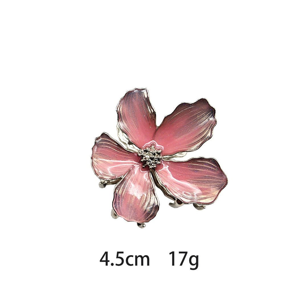 Beau - Layered-Flower Marbled Mini Hair Claw