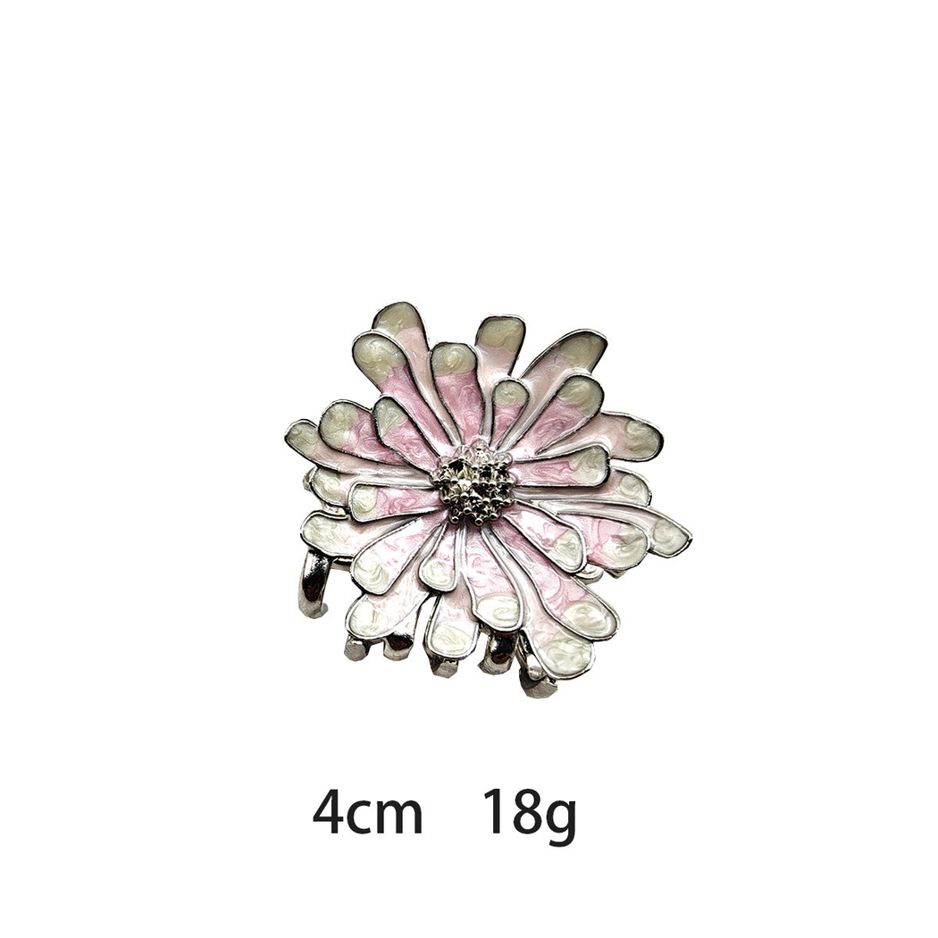 Beau - Layered-Flower Marbled Mini Hair Claw