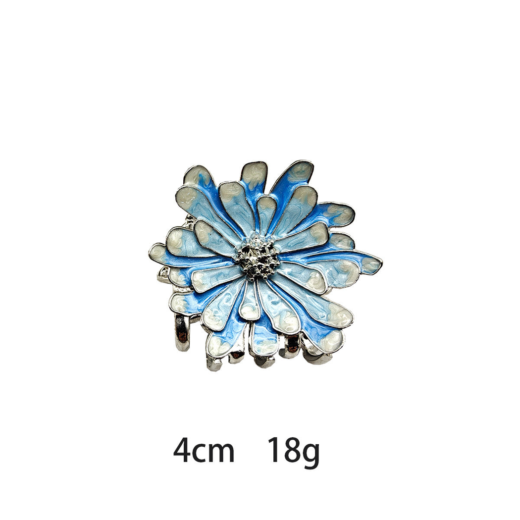 Beau - Layered-Flower Marbled Mini Hair Claw